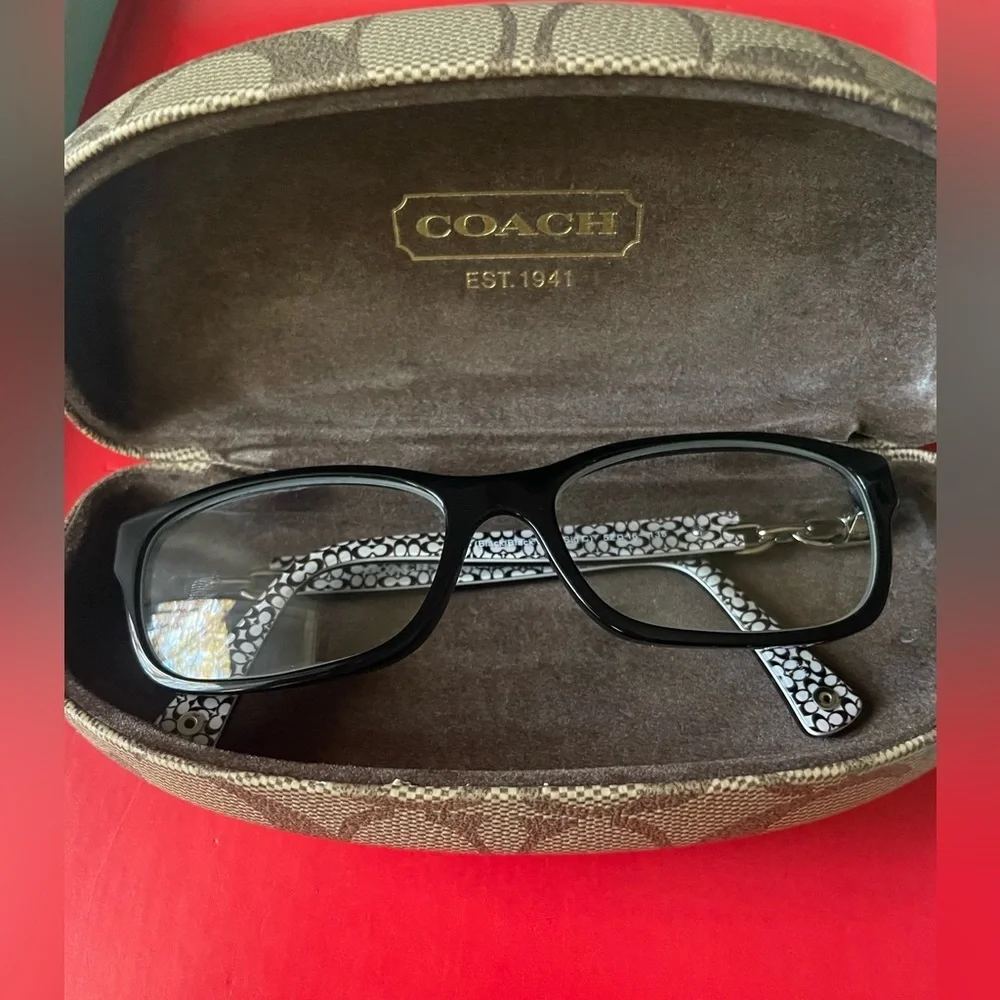 COACH GLASSES,Coach Black and White Patterned Glasses